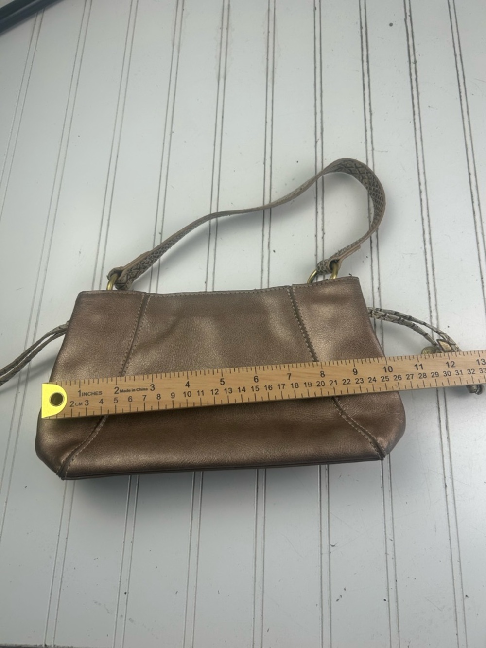 Liz Claiborne Vintage Beige Taupe Y2K Chic Snakeskin Small Shoulder Bag - Picture 10 of 11